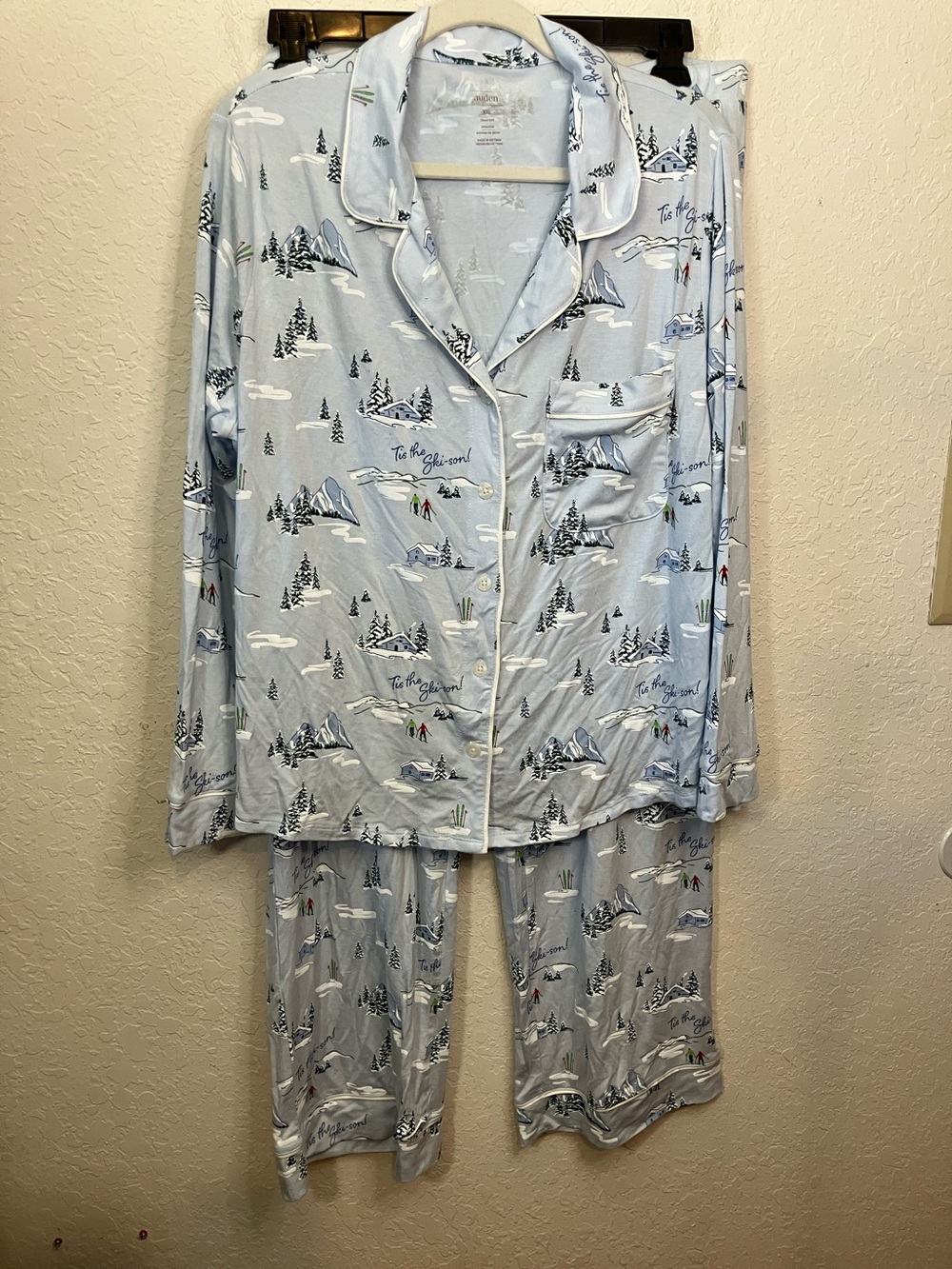 Auden Light Blue Ski ⛷️ Print Pajama Set